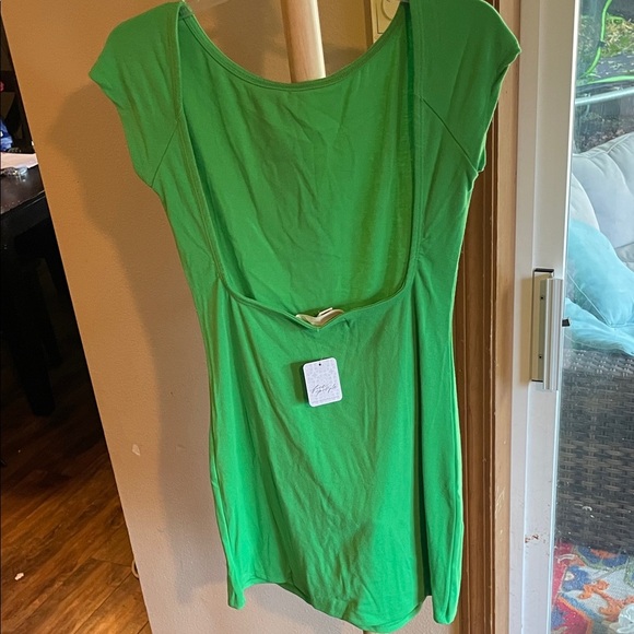 Free People Beach Vibrant Green Mini Dress - Picture 4 of 8
